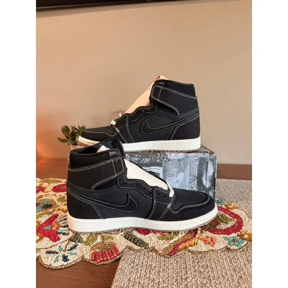 Jordan 1 Retro High OG Flight Club Black Canvas University Red Sail II9811 001